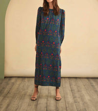 HUNTER BELL Crosby Midi Dress in midnight garden 1 - women's dress