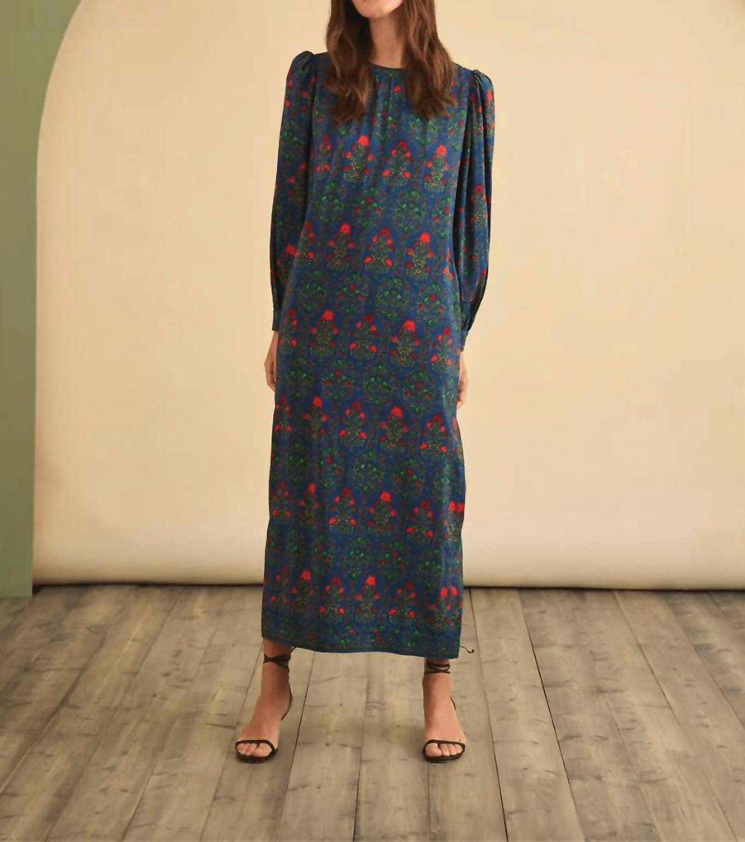 HUNTER BELL Crosby Midi Dress in midnight garden 1 - women's dress