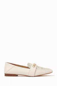 MICHAEL KORS Women's Tiffanie Logo Print Canvas Flat Loafer in vanilla - women's flats