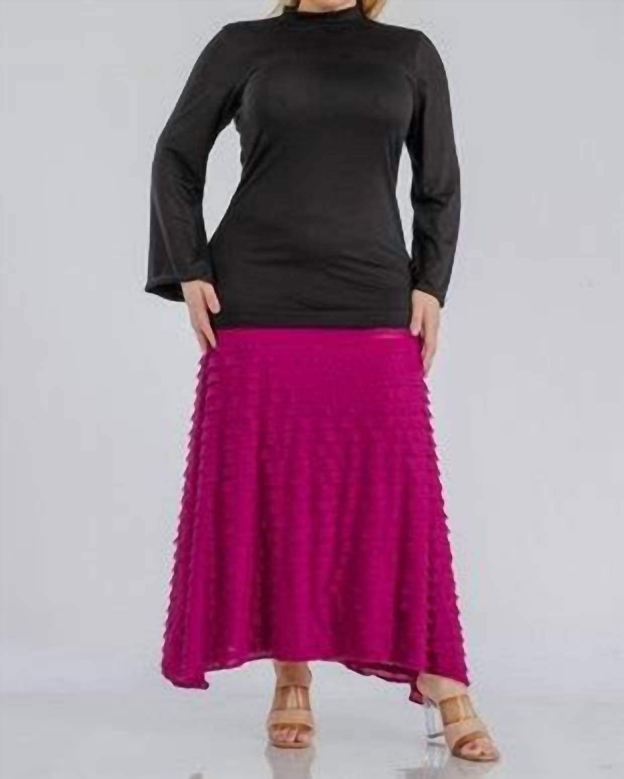 Karen T Design Dual Elegance Maxi Dress in black fuchsia - women's dress