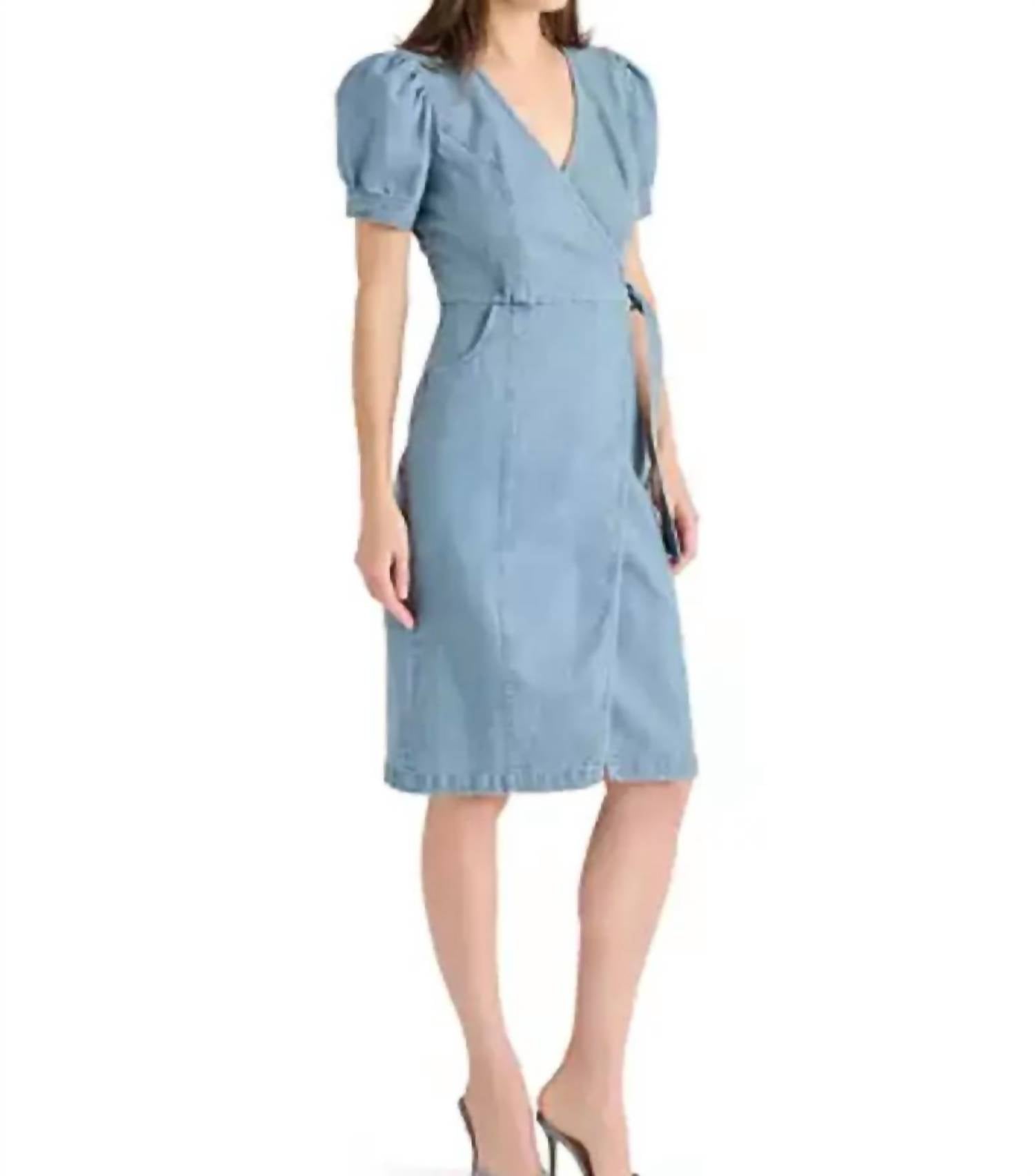 STEVE MADDEN Marc Wrap Dress in denim - women's dress - view 4