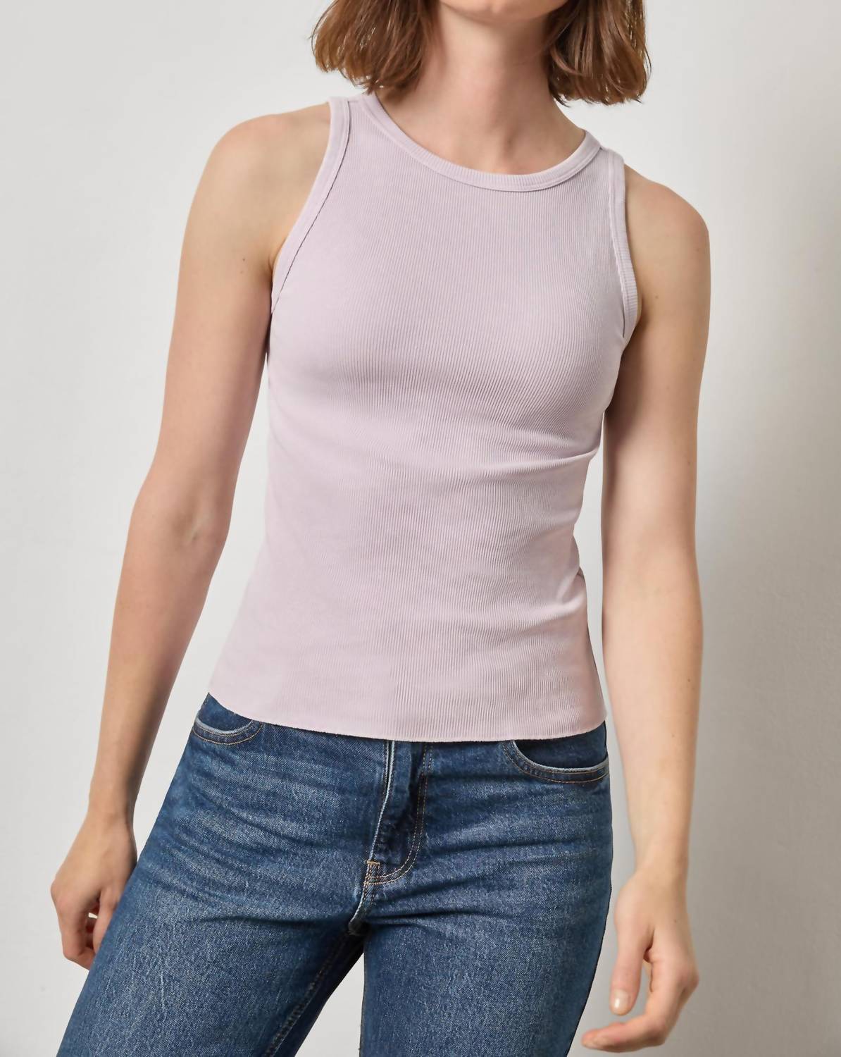 Lilla P Sunwashed Rib Tank in freesia - women's tank top