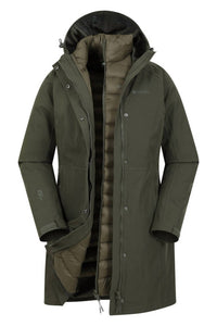 Mountain Hardwear Alaskan 3-in-1 Waterproof Coat in 1 waterproof coat women s in green - women's jacket - detail view