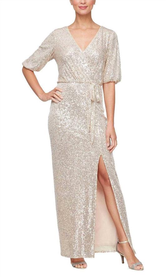 Jeanne Alexander - Blouson Bodice Sequin Formal Dress