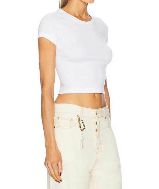 Enza Costa - Supima Baby Rib Cropped Tee