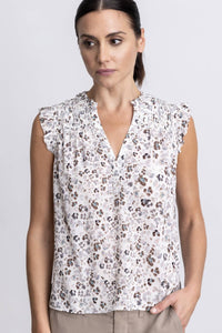 Go By Go Silk - Sleeveless Girly Crinkle Silk Blouse