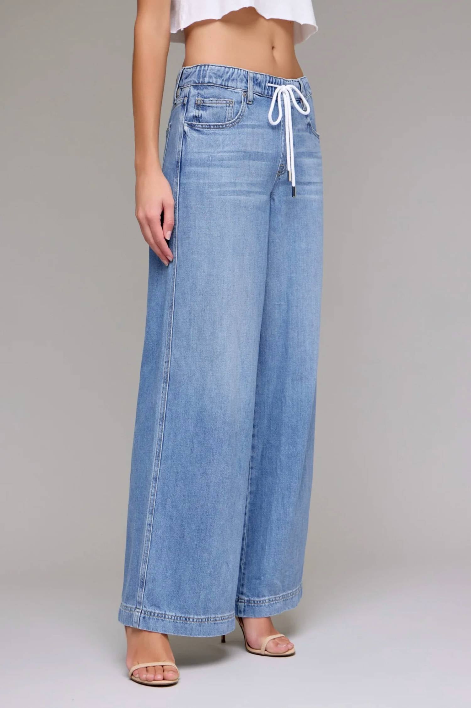 Hidden - NORI Elastic Waist Wide-Leg Denim Jeans
