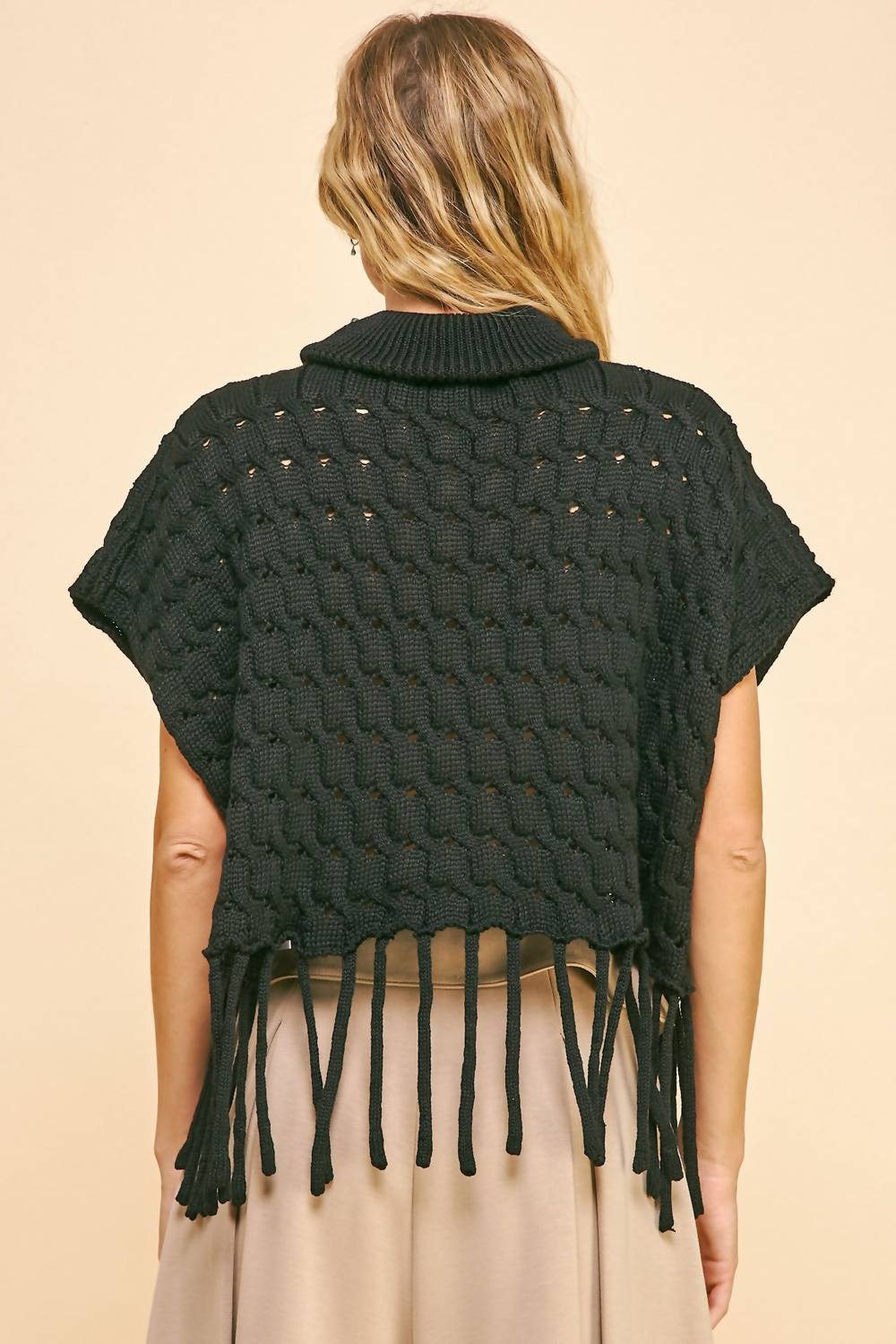 Davi & Dani - Turtleneck Fringe Sweater