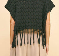 Davi & Dani - Turtleneck Fringe Sweater
