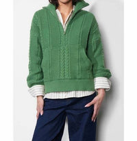 Greylin - Mila Half Zip Cable Knit Sweater