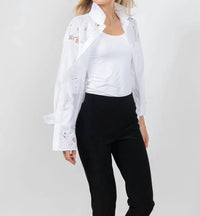Joseph Ribkoff - Cotton Lace Boxy Embroidered Blouse