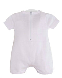 Little Things Mean A Lot - Boy's Sweater Knit Romper With Cable Stitch