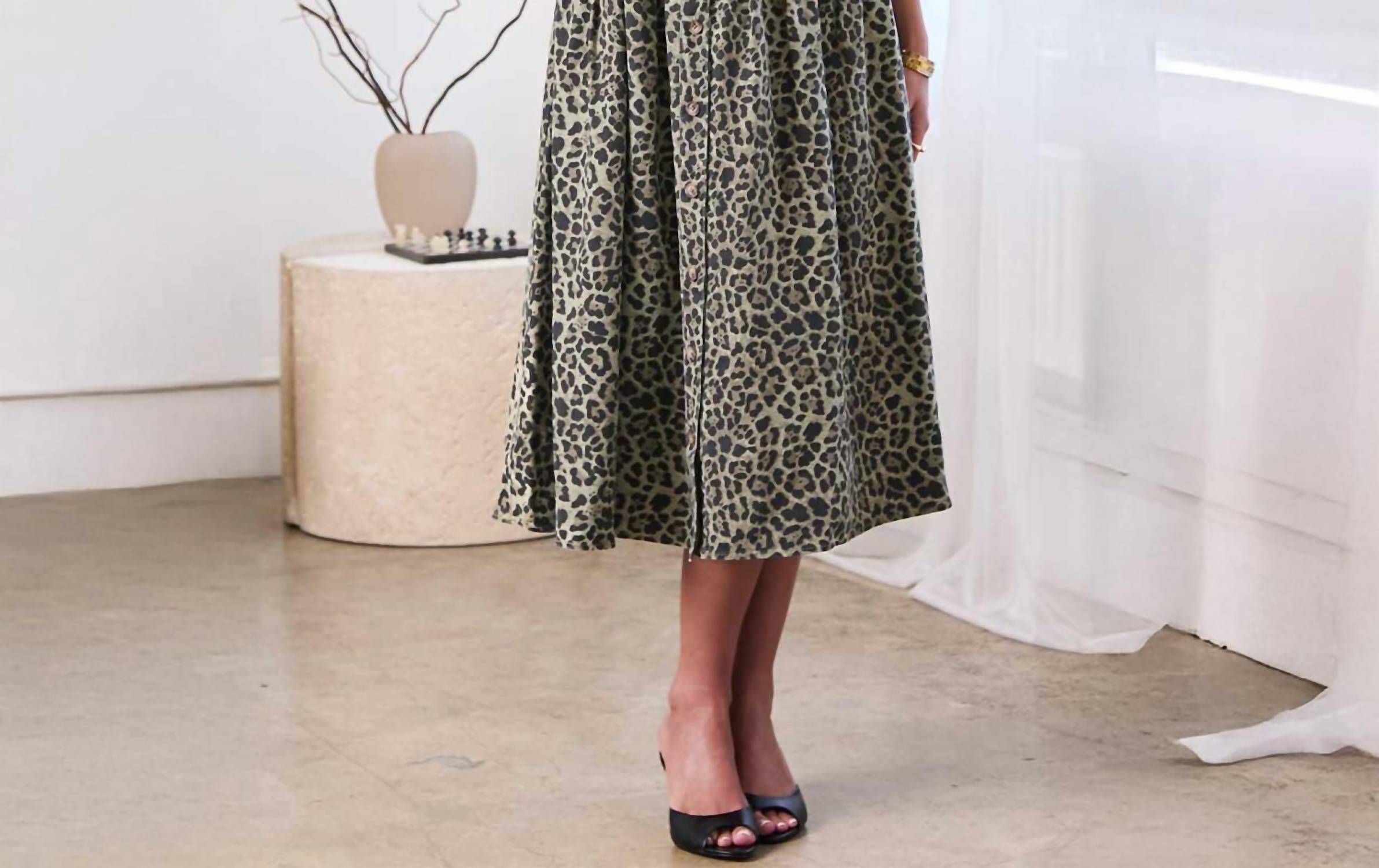 Current Air - Button Front Sleeveless Midi Dress