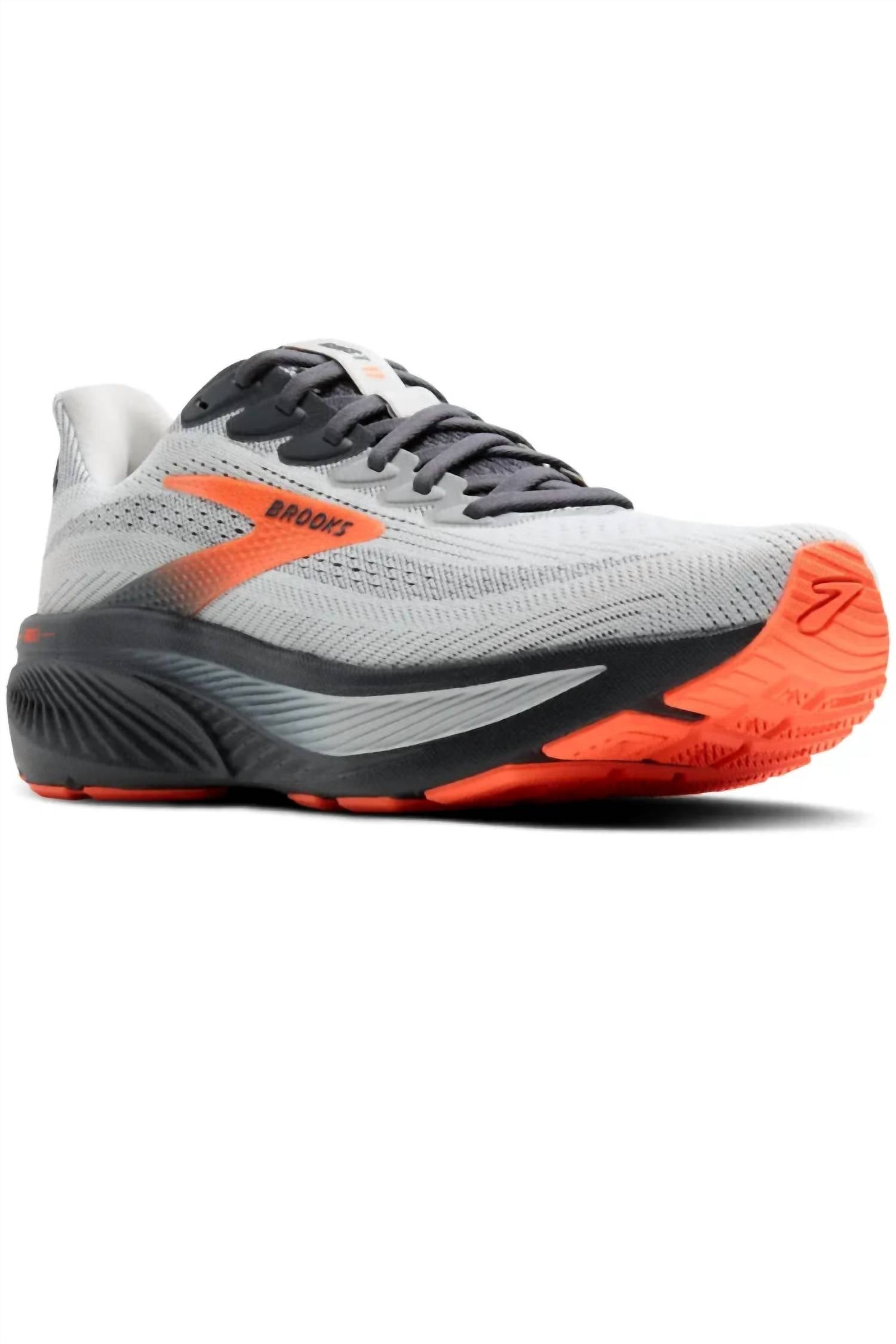 BROOKS Men's Ghost 17 Running Shoe in oyster mushroom orange ebony 1 - men's shoe