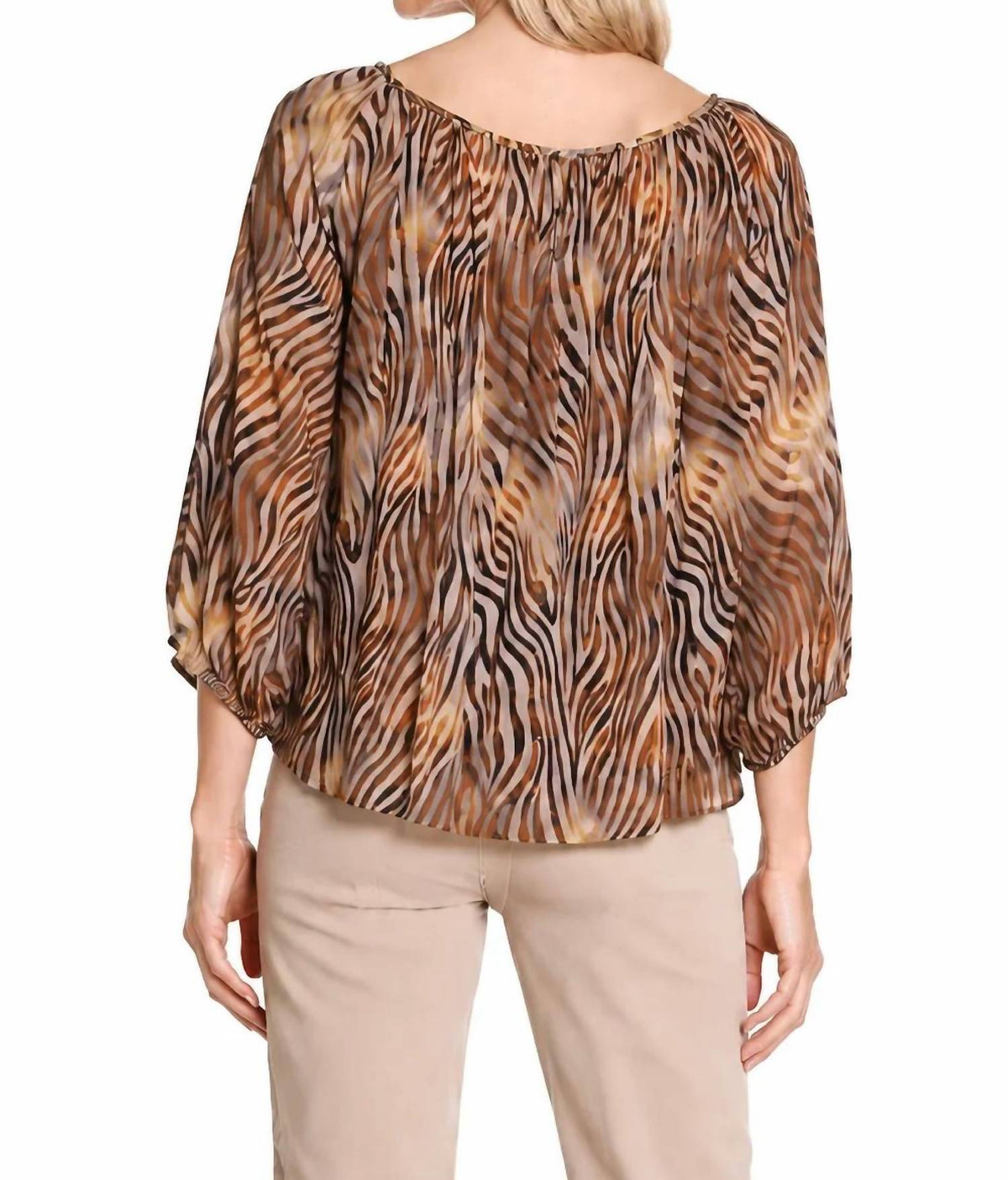 Tru Luxe - Tiger Print Raglan Sleeve Top