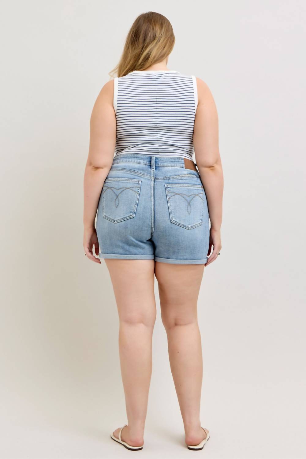 Judy Blue - High Waist Slim Cell Phone Back Pocket Denim Short