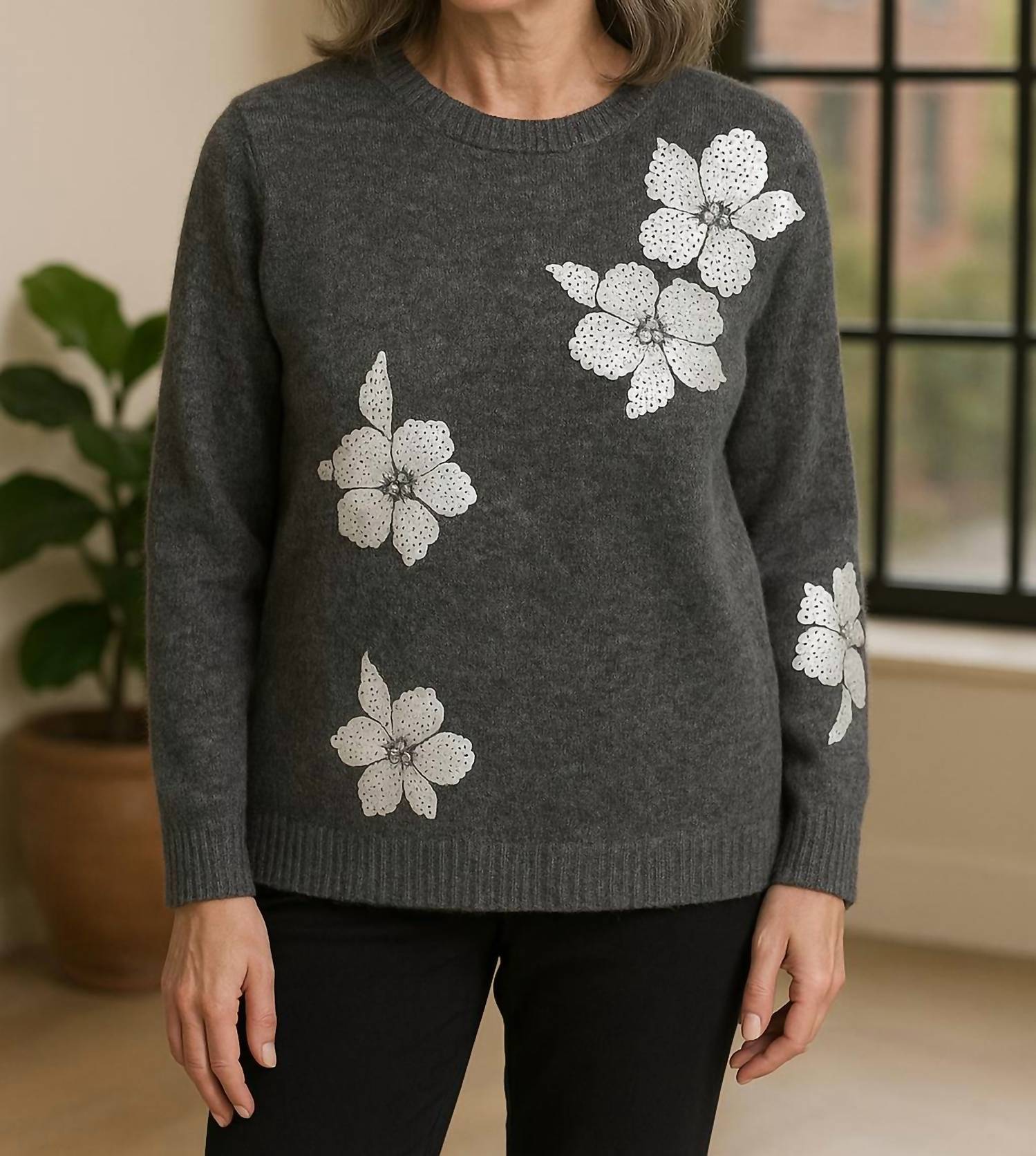 Picadilly - Floral Sequin Embroidered Top