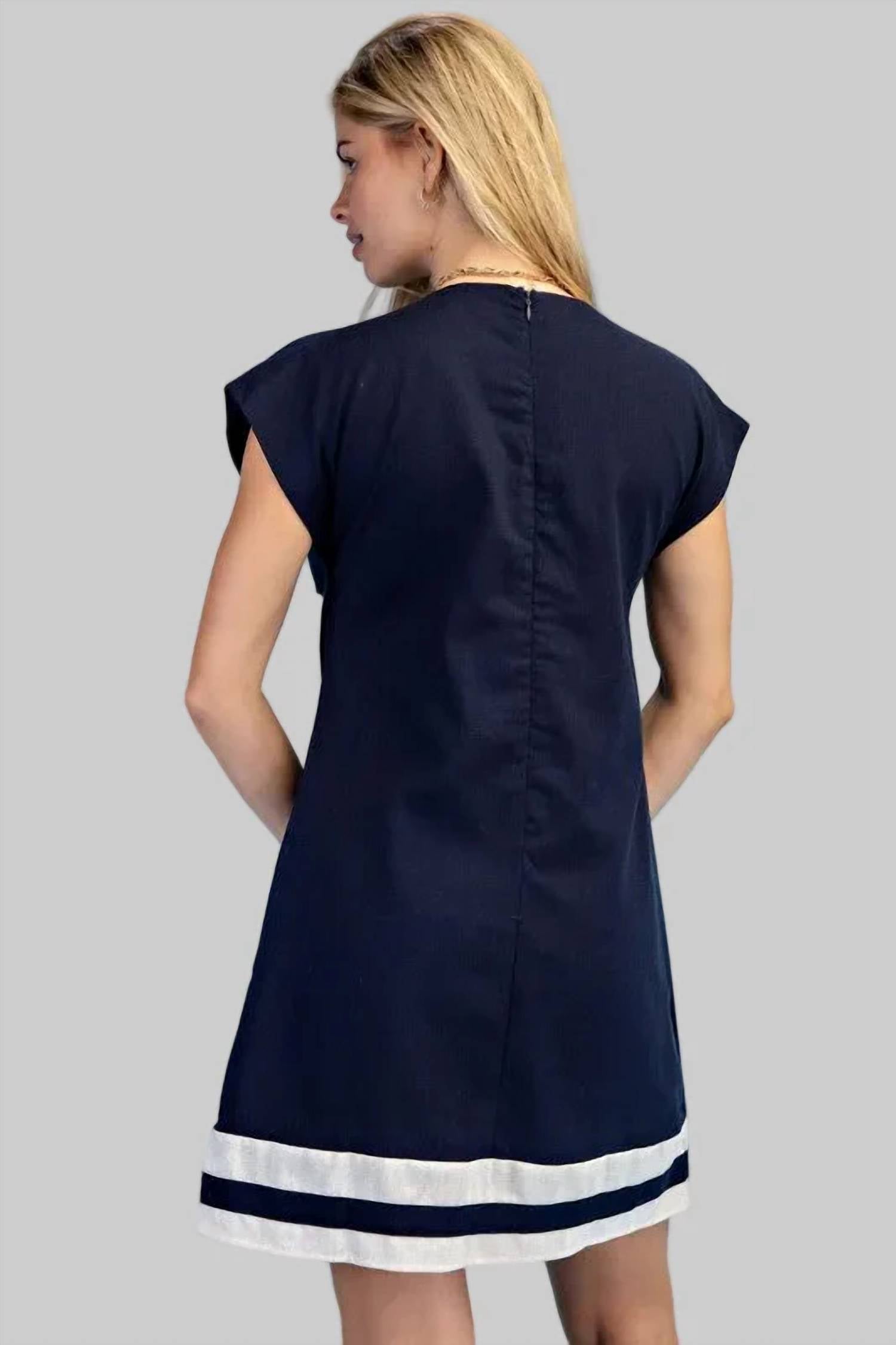 Gigio - Linen Round Neck Mini Dress