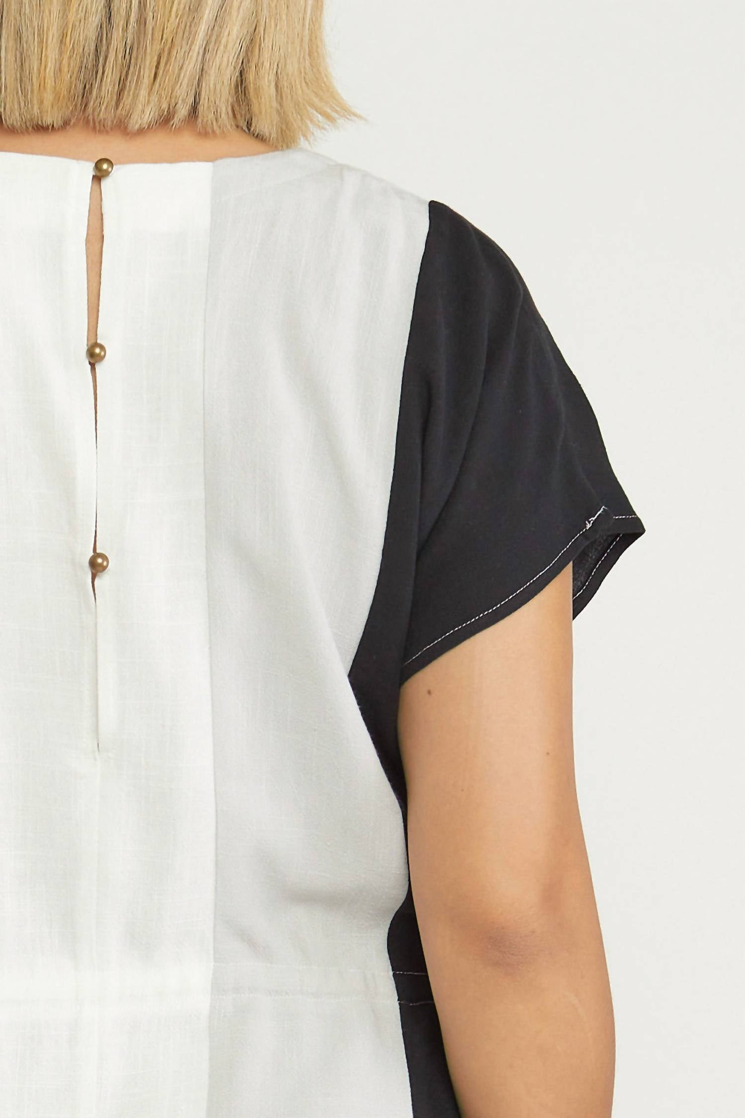 entro Color Block Romper in black - women's pants - view 6