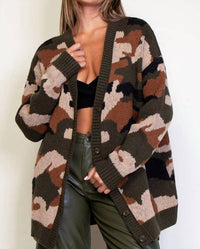 Rehab Lab - Dila Camouflage Pattern Knit Cardigan