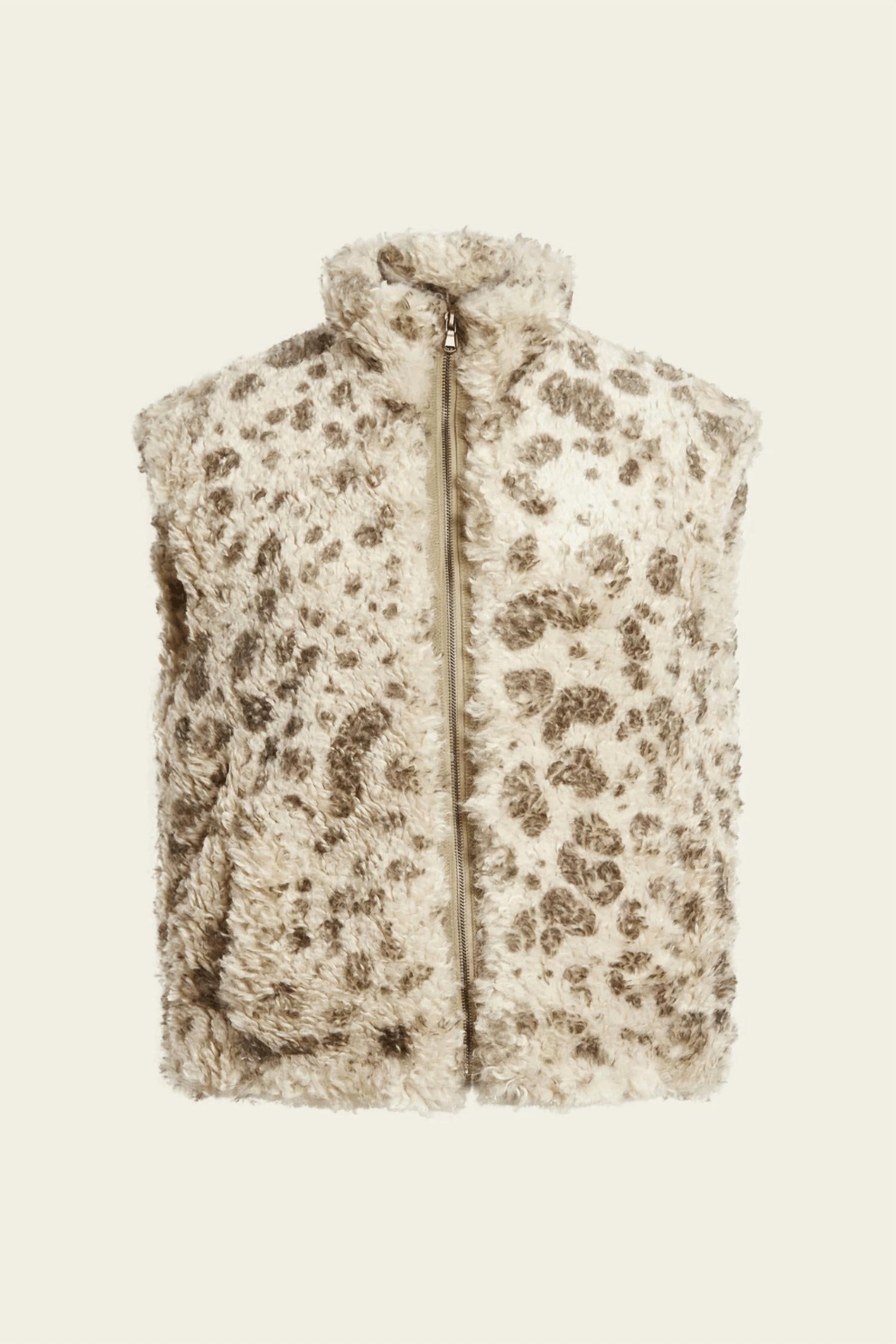 Cotelac Sleeveless Faux Fur Vest in aquarelle sauvage - women's jacket - view 5