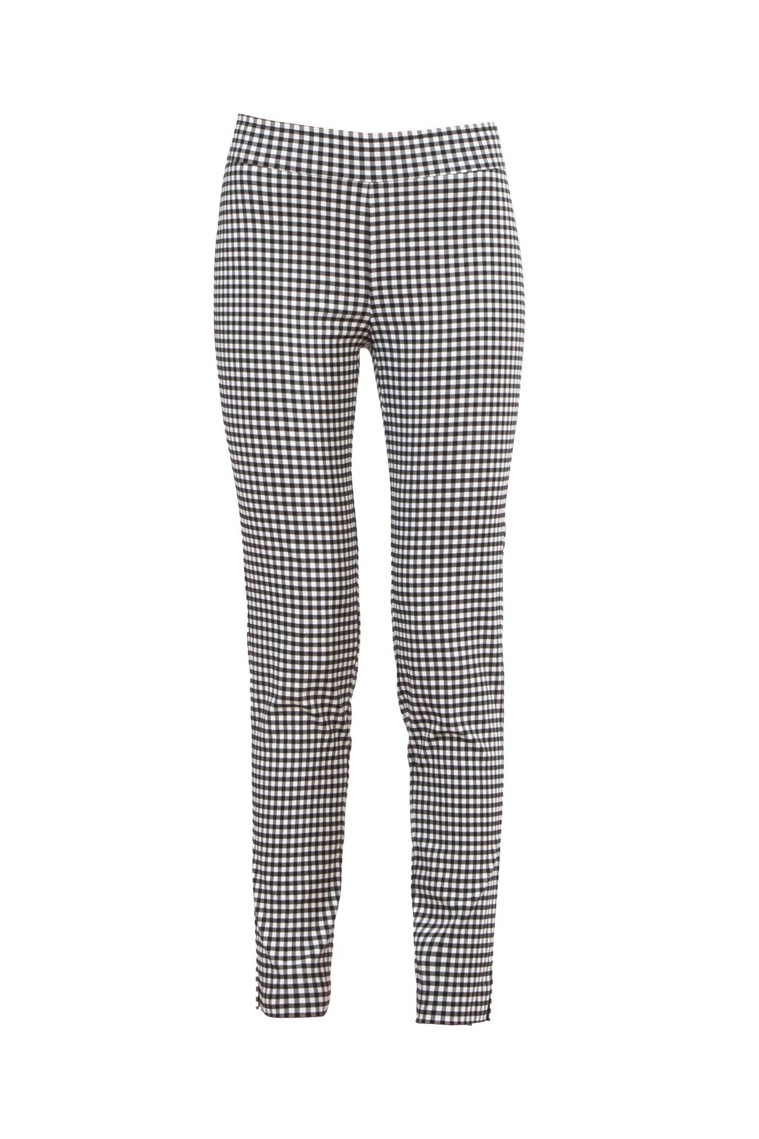 Avenue Montaigne Leo Cropped Flare Pants in check - women's pants - alternate view