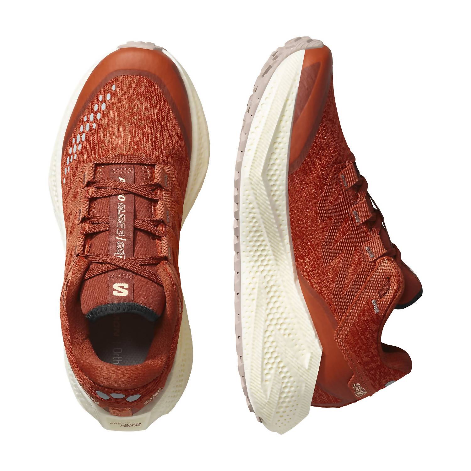 SALOMON Women's Aero Glide 3 Grvl Running Shoes in burnt ochre vanilla ice etherea 2 - women's shoe - alternate view