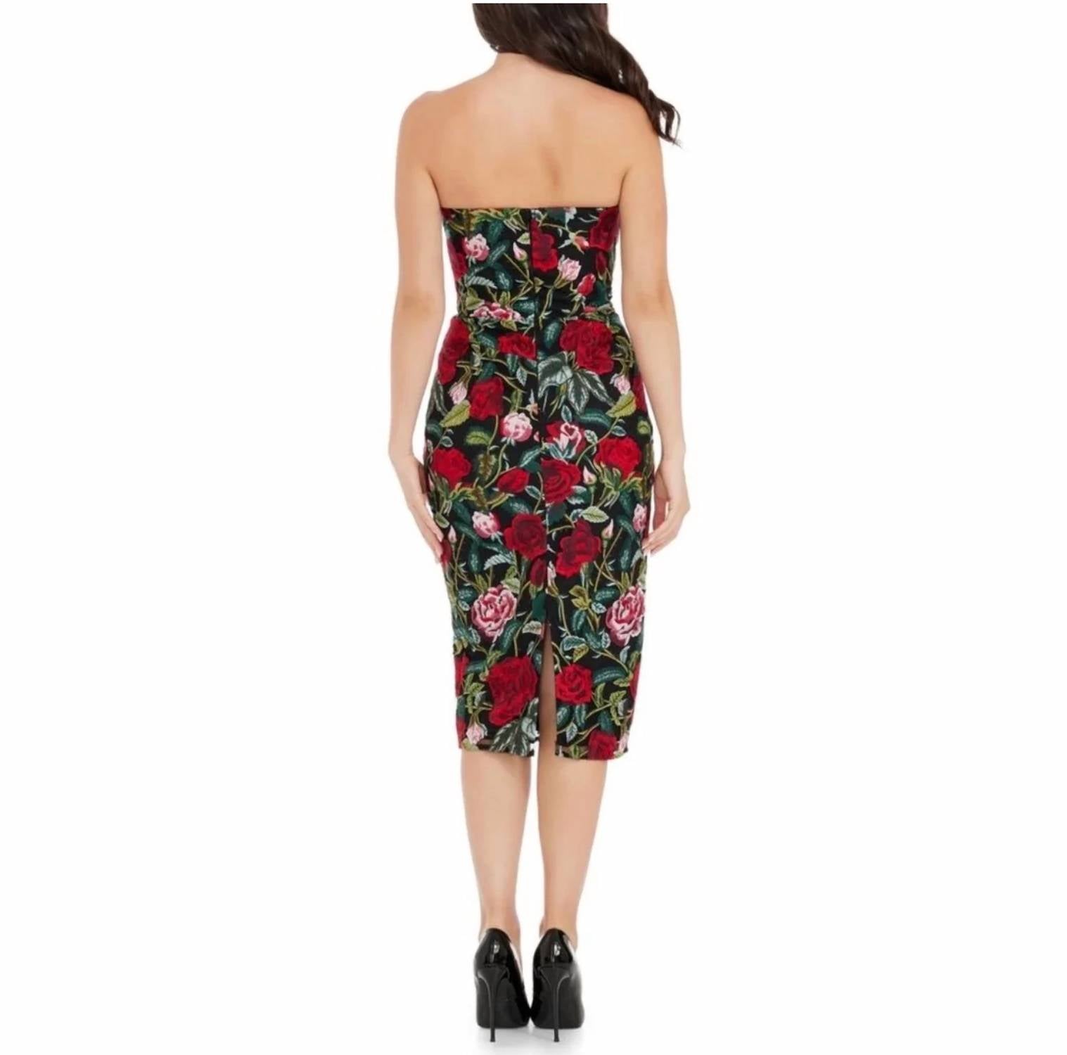 Dress The Population - Floral Embroidered Bodycon Dress