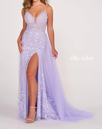 Ellie Wilde - Glittered Sheath Dress With Detachable Overskirt