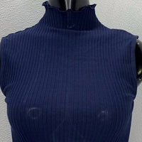 Theory - Women’s Funnel Neck Ribbed Sleeveless Tank Top