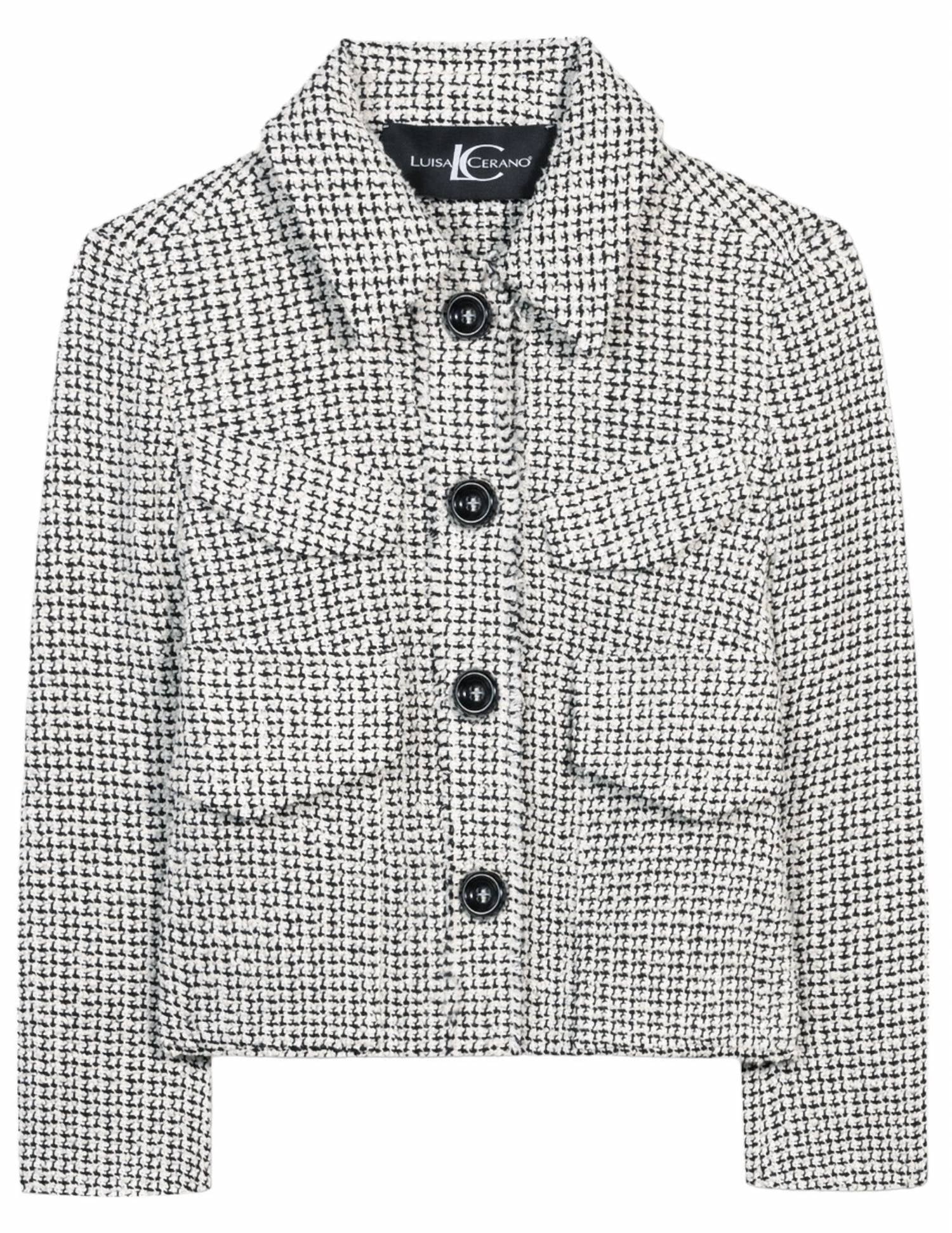 Luisa Cerano - Tweed Bouclé Cropped Jacket