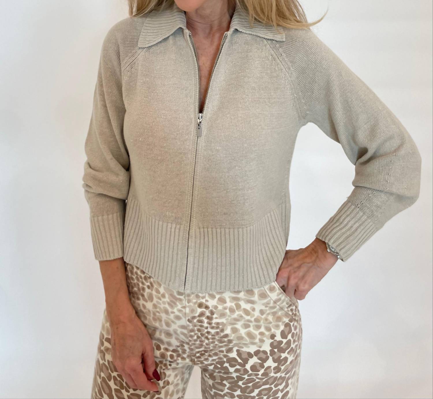 Kinross - Elan Crop Zip Cardigan