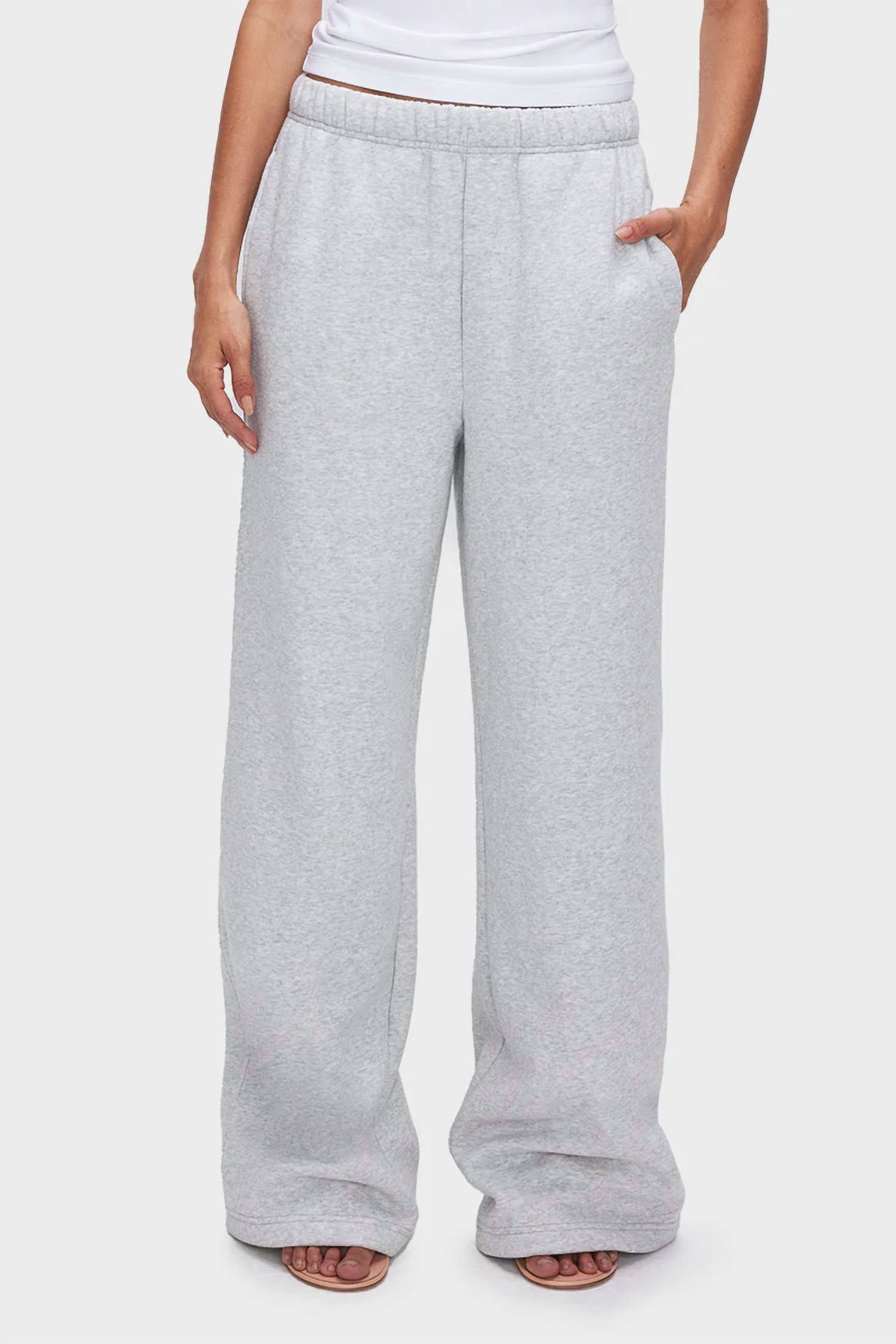 Good American - Brushed Fleece Wide Leg Pants