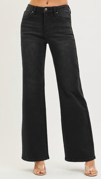 Risen - High Rise Tummy Control Wide Leg Jeans