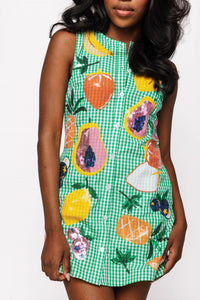 Queen Of Sparkles - Fruit Button Up Tank Dress