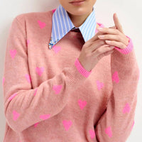 Essentiel Antwerp - Heart Intarsia Wool Blend Sweater