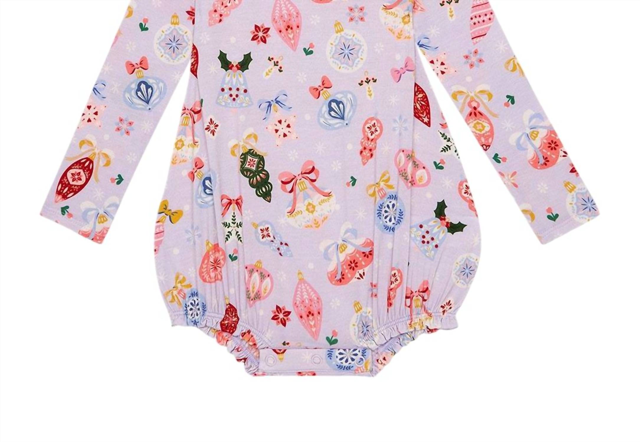 Posh Peanut - Girl's Long Sleeve Ruffled Bubble Romper