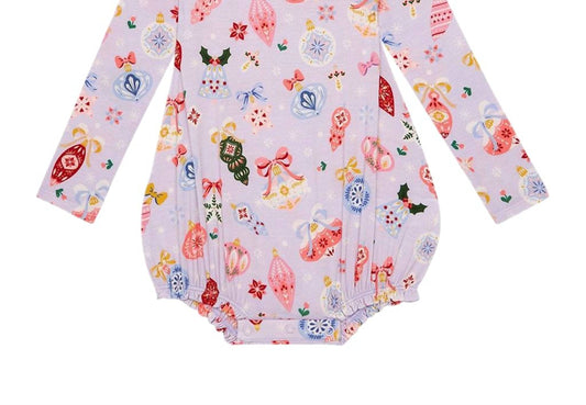 Posh Peanut - Girl's Long Sleeve Ruffled Bubble Romper