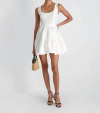 French Connection - Struct Taff Tiered Flare Mini Dress