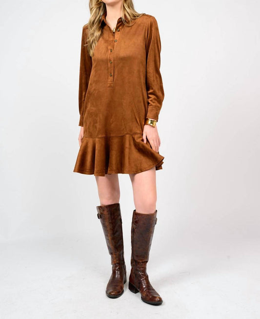 Uncle Frank - Faux Suede Swing Mini Shirtdress