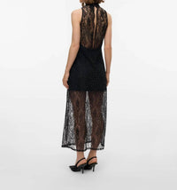 VERO MODA Manja Sleeveless High Neck Maxi Dress in black - women's dress - detail view