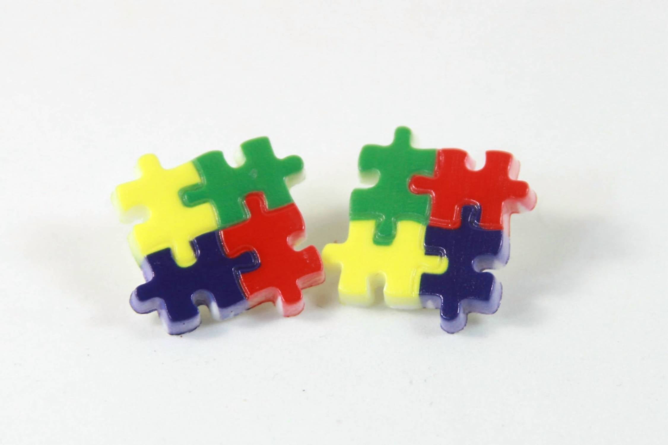 Twinkies Supply Shop - Women's Autism Puzzle Piece Stud Earrings