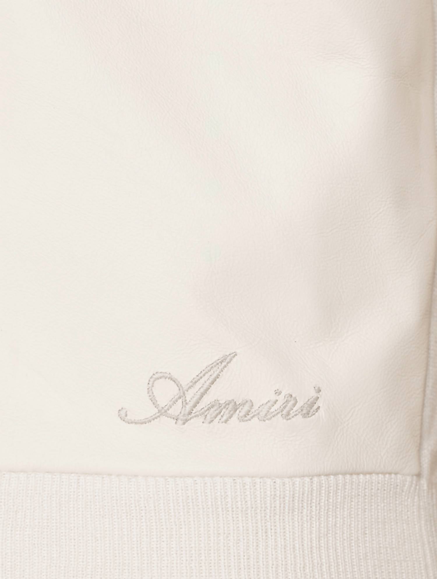 Amiri Leather Front Cardigan in alabaster - men's sweater - view 6
