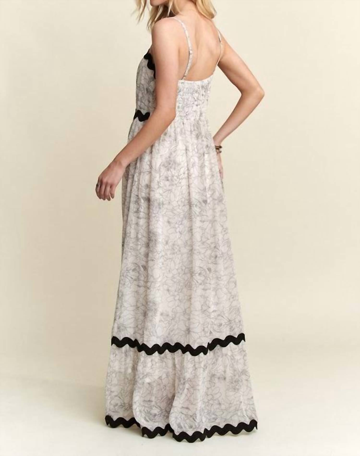 Adora - Floral Adjustable Strap Maxi Cami Dress