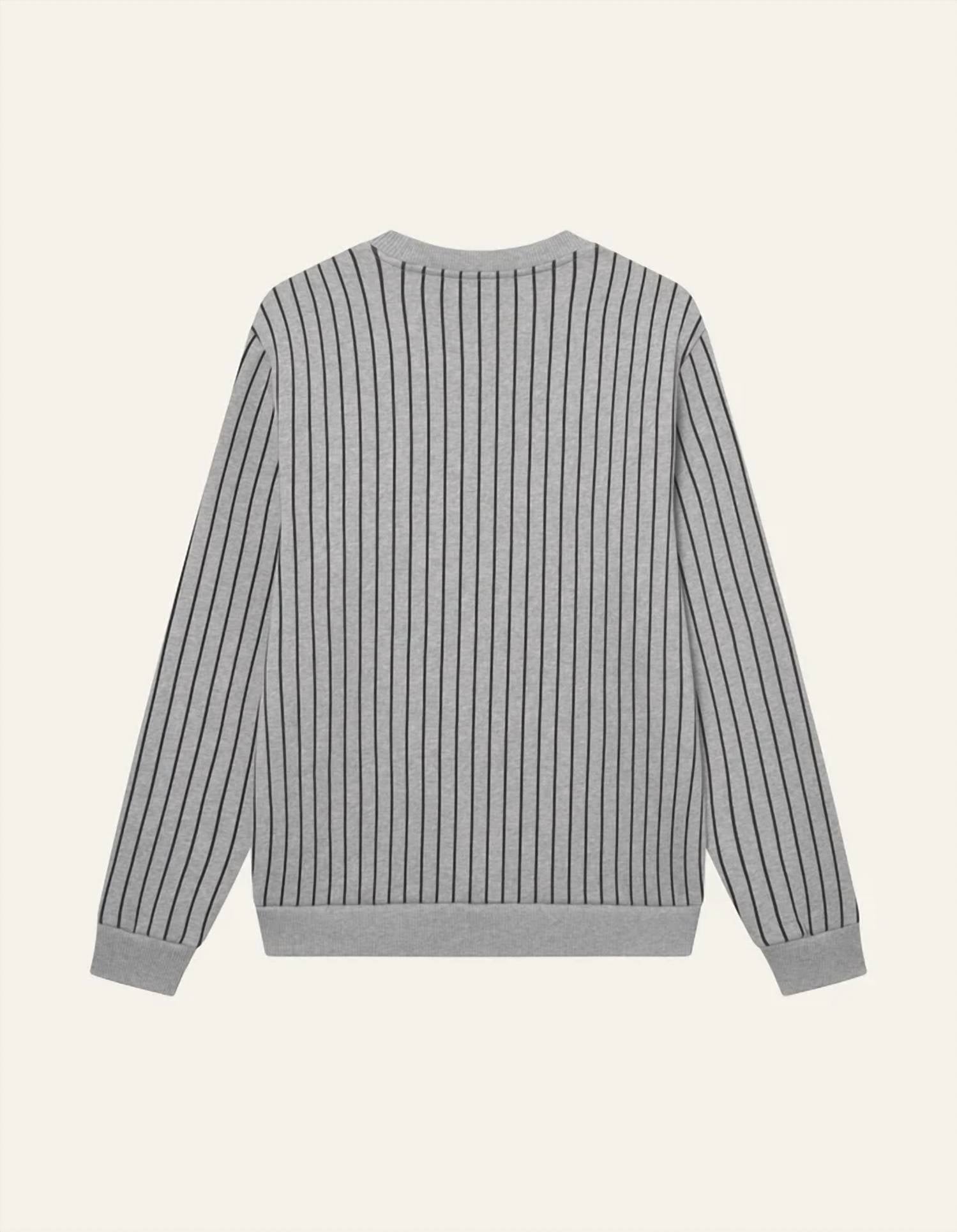 Les Deux - Patch Pinstripe Sweatshirt