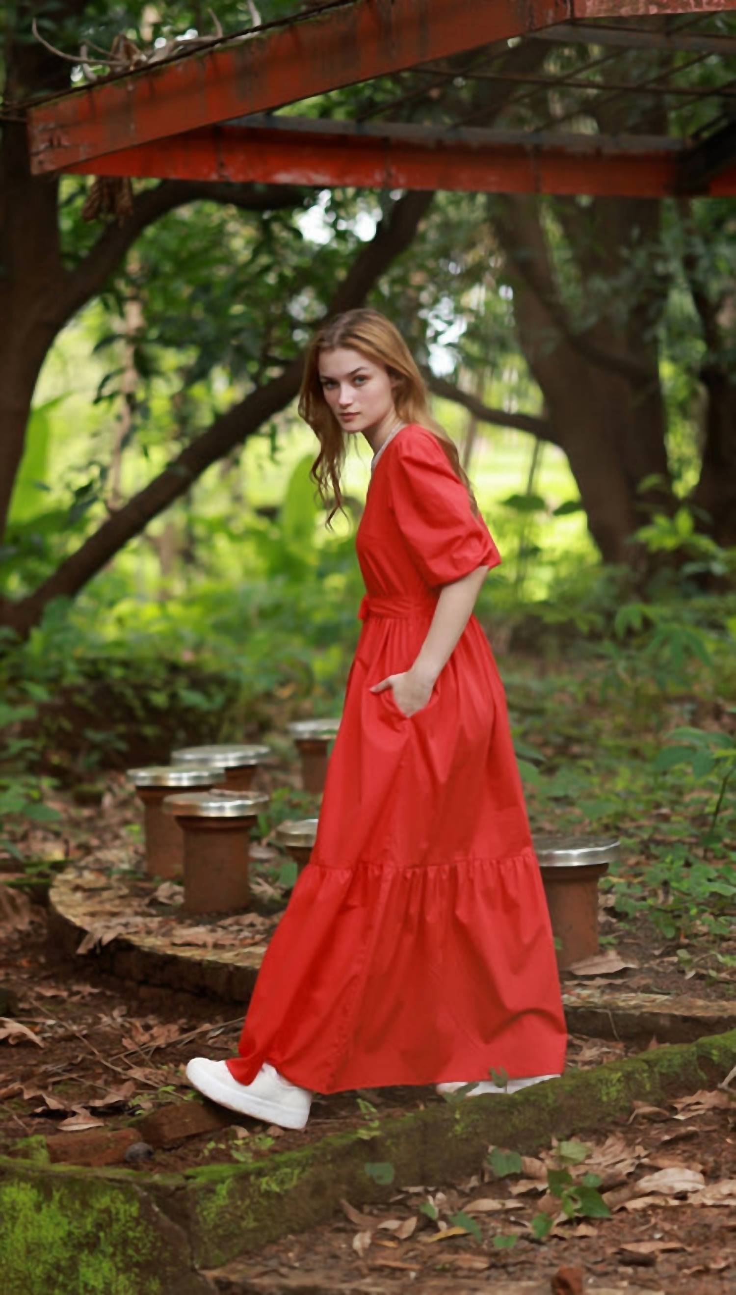 Maude Vivante - Melina V Neck Tiered Dress