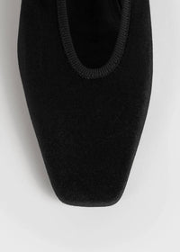 Toteme - Women's Minimalist Velvet Ballerina Shoes