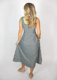 Entro - Gingham Sleeveless Midi Dress