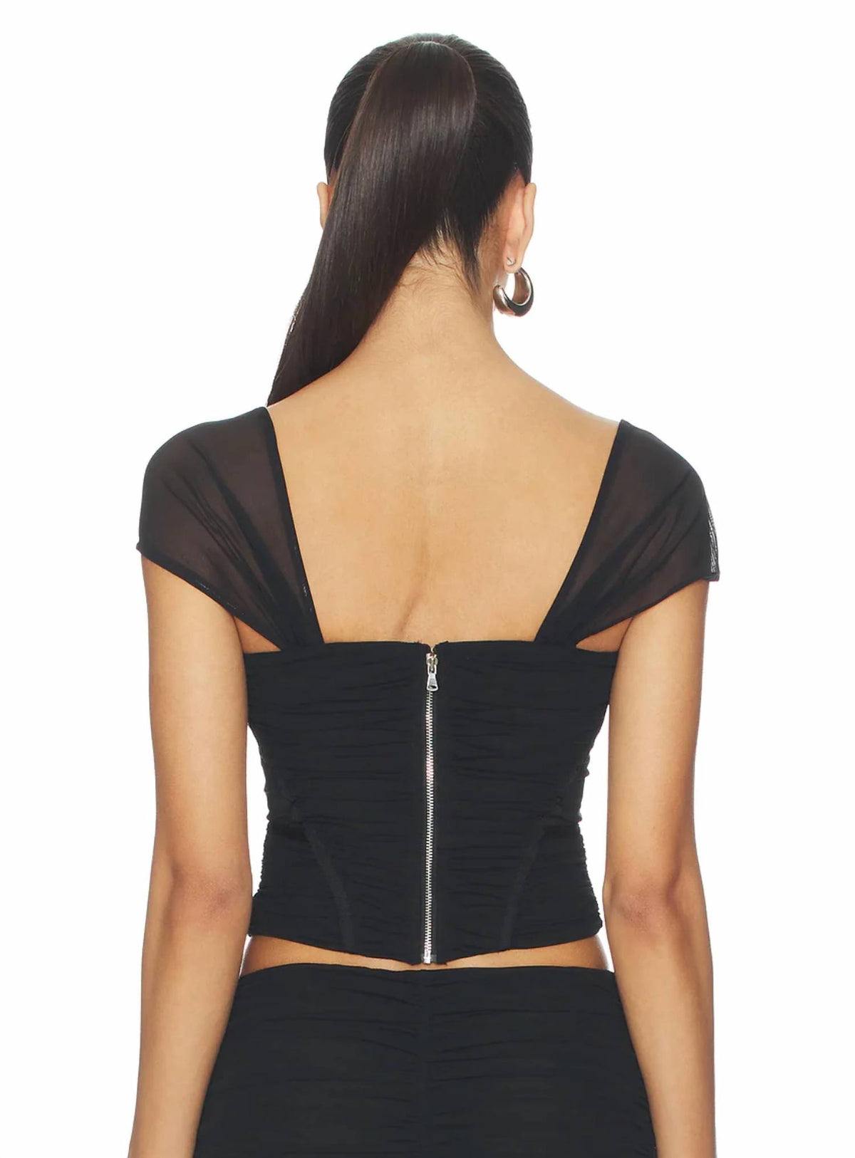 L'Agence - Asuka Shirred Mesh Top