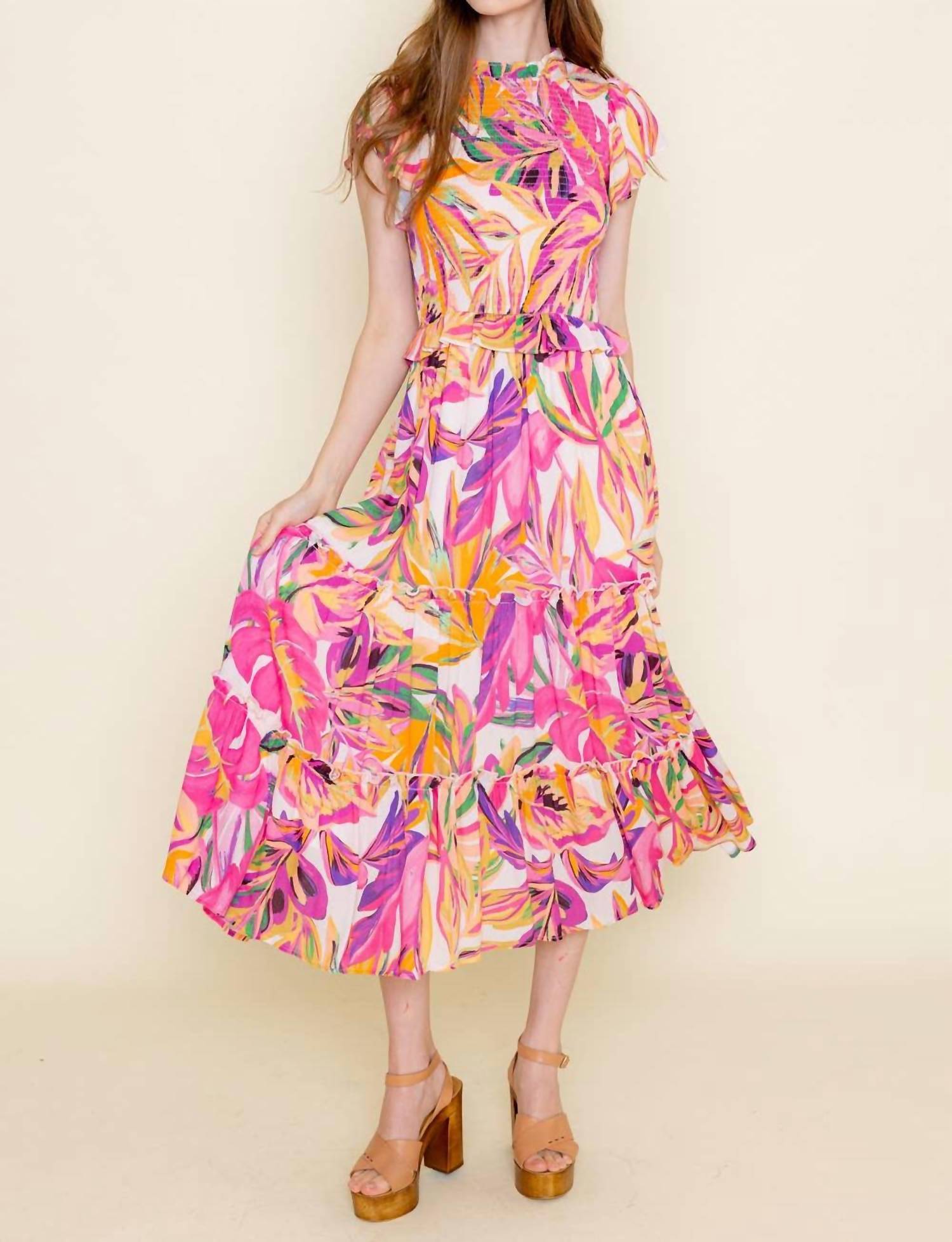 Fore Collection - Floral Smocked Dress